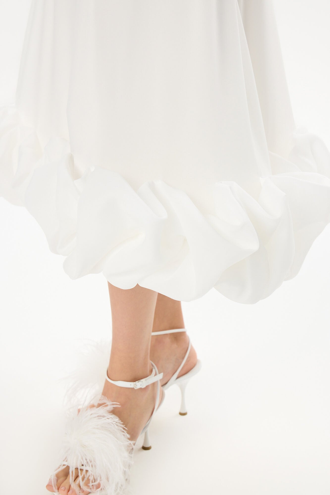 Flounce Bustier Midi Dress