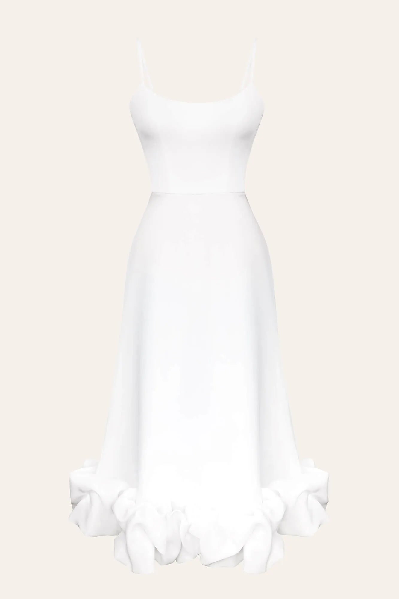Flounce Bustier Midi Dress